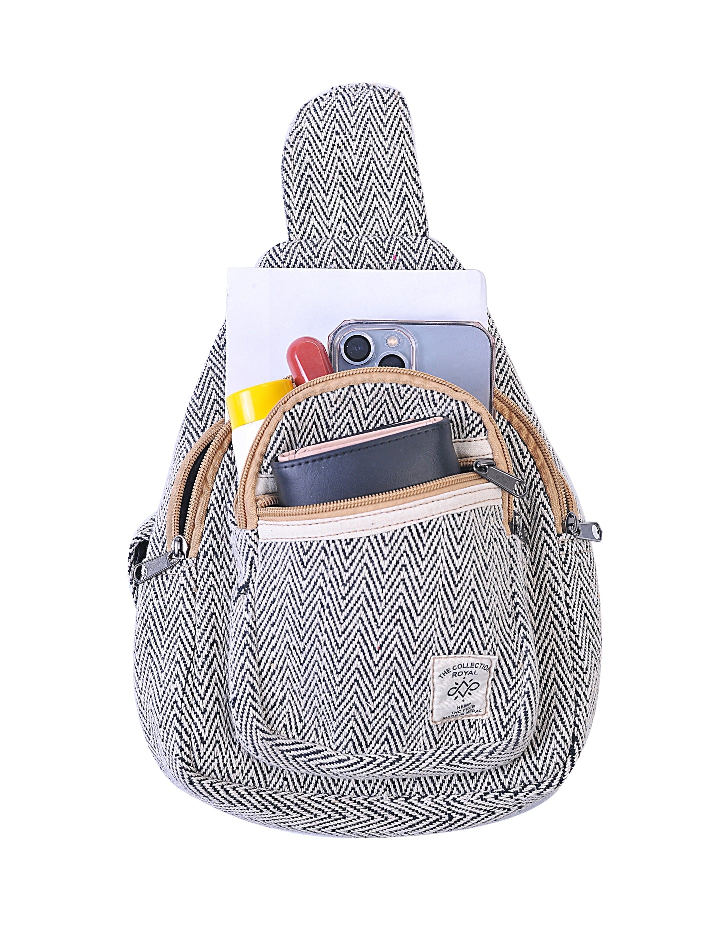 Cotton Hemp Bohemian Sling Bag Backpack